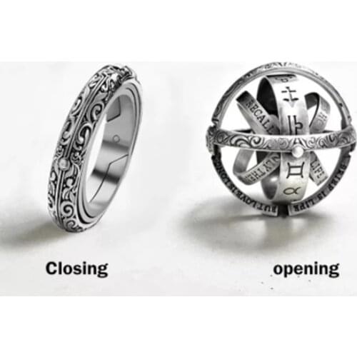 Astronomical Ring For women ball mood rings Creative Complex Rotating Cosmic letter Finger ring men fashion jewelry gifts