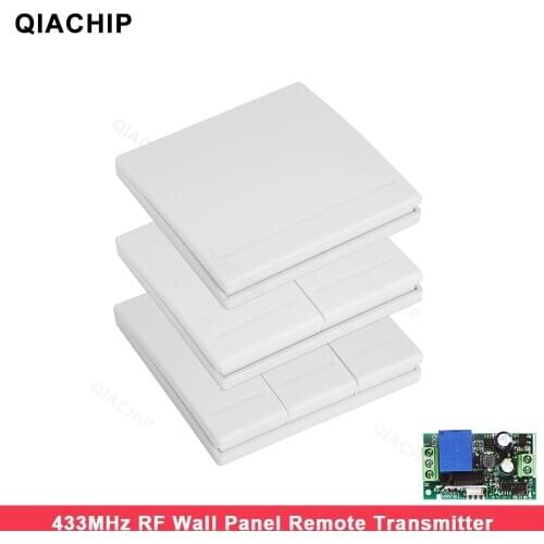 QIACHIP 86 Wall Panel Wireless Remote Transmitter 1 2 3 Button RF Switch For Light Lamp Bulb Living Room Bedroom Corridor Home