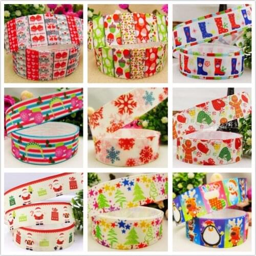 YJHSMY 9 style 5yard/lot 7/8'' (22mm) Christmas,Thermal transfer Printed grosgrain ribbon,Christmas Angel ,91417