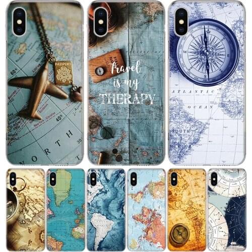 Hot World Map Travel Plans Cover Phone Case For Iphone 11 12 Mini Pro 7 6 X 8 6S Plus XS MAX + XR 5S SE 10 9 Art TPU Coque Capa
