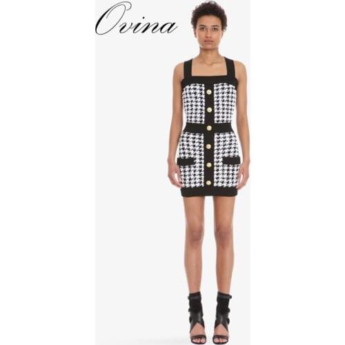 Black Sexy Strap Button Cross Back Above Knee Celebruty Bodycon Women Dresses Night Party Dress