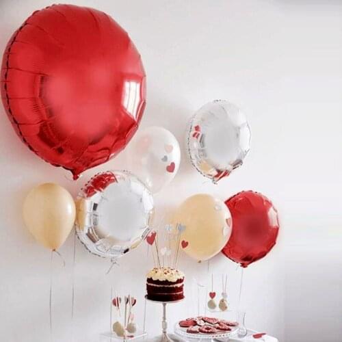 Pure Color 18inch Balloons 5pcs/lot Birthday Party Decoration Aluminium Foil Helium Gold Silver Globos Supplies