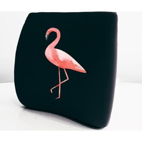 Custog Memory Foam Visco Waist Support Back Pillow For Car Seat Health Care Pad Orthopedic Ship Flamingo