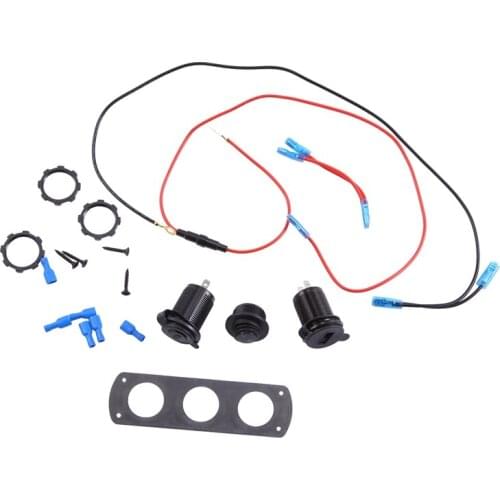 Dual Qc3.0 Cigarette Lighter Socket Distributor, 250W Waterproof 12V Dual Usb Charger Power Adapter Socket, With Aluminum Dual U