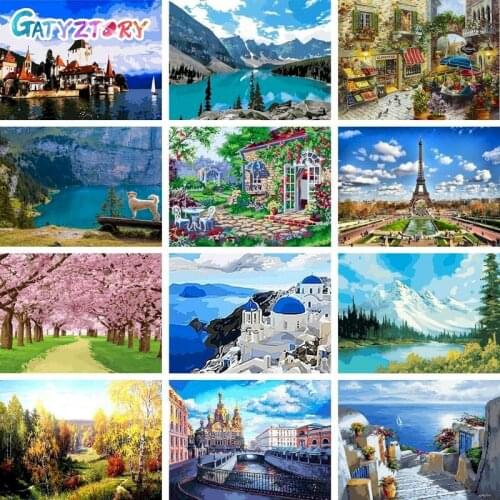 Gatyztory Painting By Numbers Landscape Sea Picrute Coloring By Numbers Acrylic Paint Canvas Painting Home Decor Decorative Fram