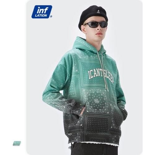 INFLATION Mens Hoodies Pullover 2021 New Graphic Oversized Hoodie Couple Novelty Hip Hop Cool Hoodie For Man Streetwear 4078W21