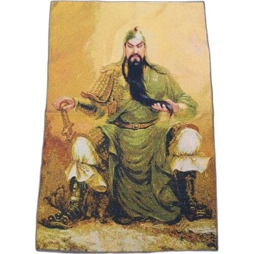 China old Tibet silk Thangka like hanging painting fengshui guan gong