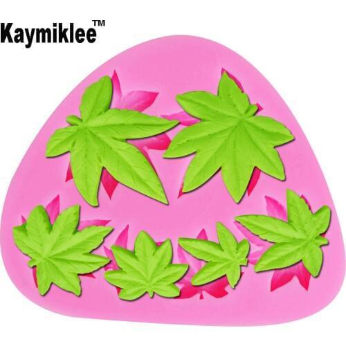 Kaymiklee M404 Beautiful Maple Leaves Shape Silicone Mold Fondant Cake Mold, Bakware Tools, Soap Mold ,Sugar Tool 11.5*9.4*0.8CM