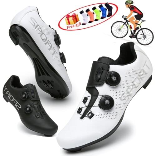 Professional Men Road Bike Shoes Women White Mountain Bike Breathable Bicycle Outdoor Sports Speed Racing Self-locking Shoes