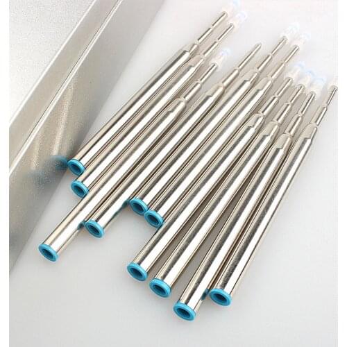 10 pcs/lot Metal Ballpoint Pen Refills Black Ink Medium Ball Pens Refill School Office Stationery Gifts Supplies