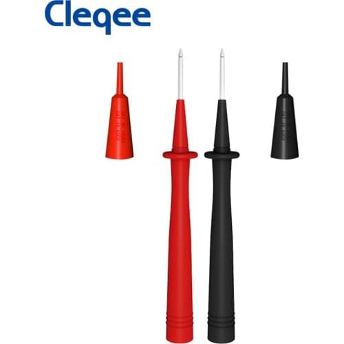 2pcs Multimeter test probe pen 2mm nickel plated copper needle 4mm Banana Plug connect test lead kit red black