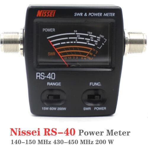 Nissei RS-40 Swr / Power Meter 140-150 MHz 430-450MHz 200 W for Ham Two-Way Radio Walkie Talkie