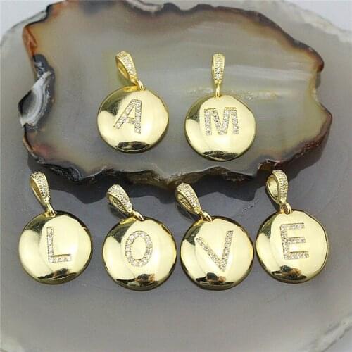 15*15mm 20pcs/lot High quality cz pendant,A-Z 26letters cubic zircon charm jewelry, exquisite bracelet/necklace component