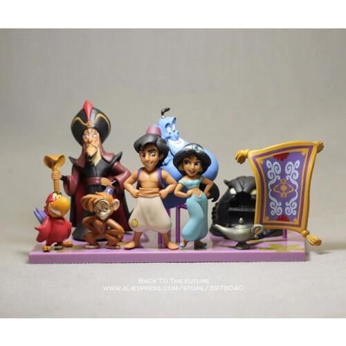 Disney Aladdin Jasmine Princess 4-9cm 8pcs/set Action Figure Anime Mini Decoration PVC Collection Figurine Toys model children