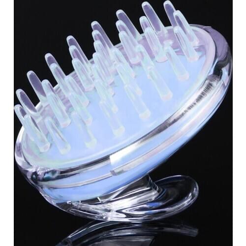 Durable Plastic Handle Silicone Shower Shampoo Body Wash Dandruff Brush Hair Scalp Massager 3.5”x3.1”x2.7