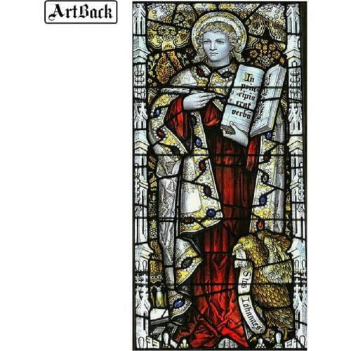 Religious God of War Shield 5d diy Diamond Painting Cross Stitch Christ Color Window Full Square Diamond Embroidered