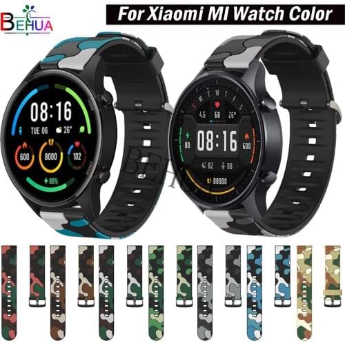 20/22mm Sport Colorful Silicone WatchBand For Xiaomi MI Watch Color /For Realme Watch S Strap bracelet Wristband For Garmin Venu