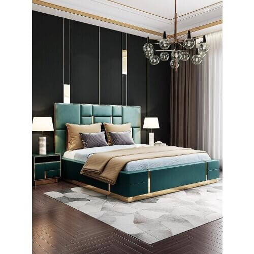 KAROS M96Light Luxury Double Bed Leather Bed Modern Simple 1.8 Meters Master Bedroom Bed