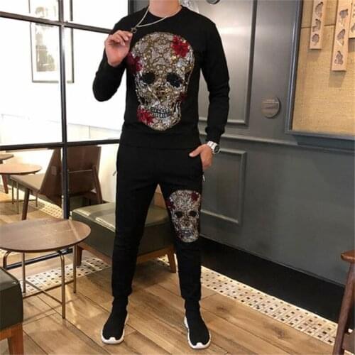 Brand Men Sets Fashion Autumn winter Sporting Suit Sweatshirt+Sweatpant Tracksuit Mens Clothing 2 Pieces Sets