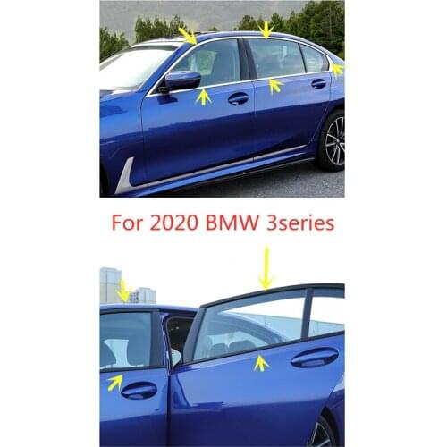 Stainless steel window pillar posts cover trim molding garnish car sticker accessories for BMW 3 series 318i 320i 330i 20202021