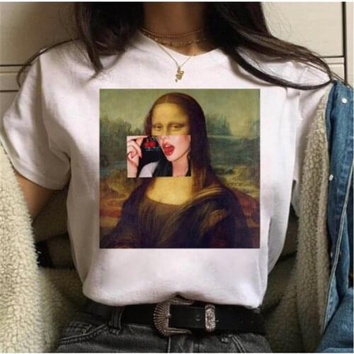 LINNA Womens t-shirt imitating personality fashion t-shirt summer Harajuku aesthetic short-sleeved t-shirt graphics tee t-shirt