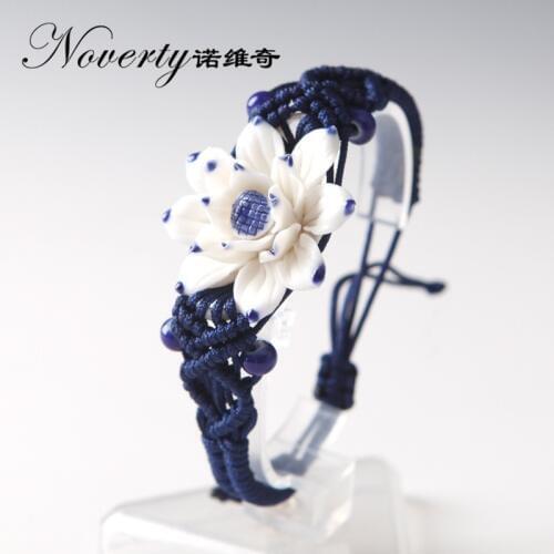 2019 New Fashion Knitted Flower Ceramic Bracelets for Women Girls Lovers Gifts