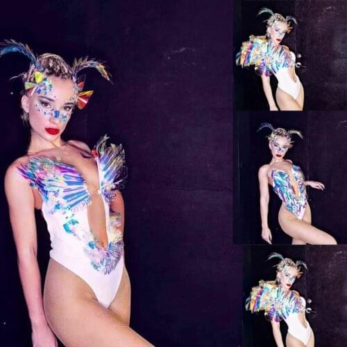 Women Stage Nightclub DS DJ Costumes Sexy Gogo Costume Symphony Radium Costumes Jazz Pole Dance Clothing Rave Outfits XS1664