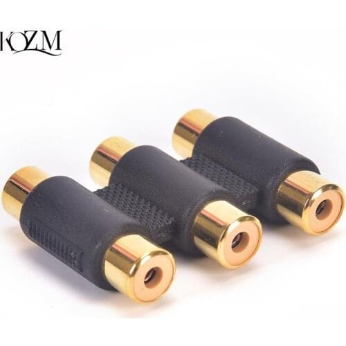 1pc 3 Rca Phono To Rca Phono Female Connector/coupler Female Socket Coupler Extension Adapter