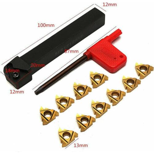 1pc SER1212H16 Lathe Turning Tool Holder+10p 16ER AG60 threading carbide insert