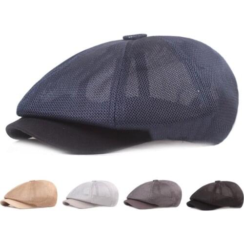 2021 Mesh Breathable Octagonal Hat All-match Newsboy Hat for Men and Women Outing Sunshade Beret Boina, Painter Hat, Forward Hat