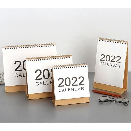 2022 Mini Desk Calendar Desk Decoration Stationery Desktop Calendar English Coil Daily Monthly Planner Schedule School Supplies