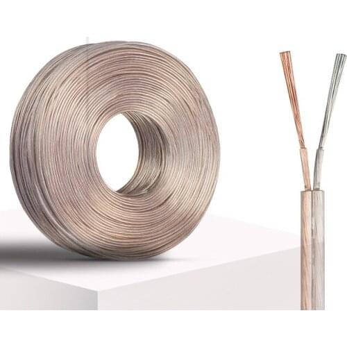 2464 22AWG 2-Core Transparent Round Sheath Wire NO.22 DC Power Cable Light Strip Connecting Cord