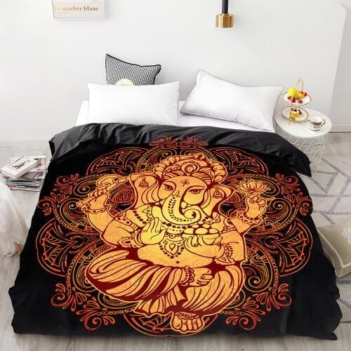 3D HD Digital Printing Custom Duvet Cover,Comforter/Quilt/Blanket case Queen King Bedding 220x240,Bedclothes Hindu lord Ganesh