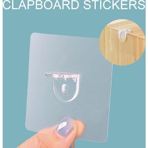 4/10/12pcs Adhesive Shelf Support Pegs Drill Free Nail Instead Holders Closet Cabinet Shelf Support Clips Wall Hangers