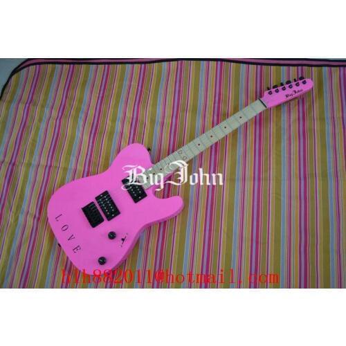 Free shipping new Big John single wave electric guitar with basswood body in pink F-1178