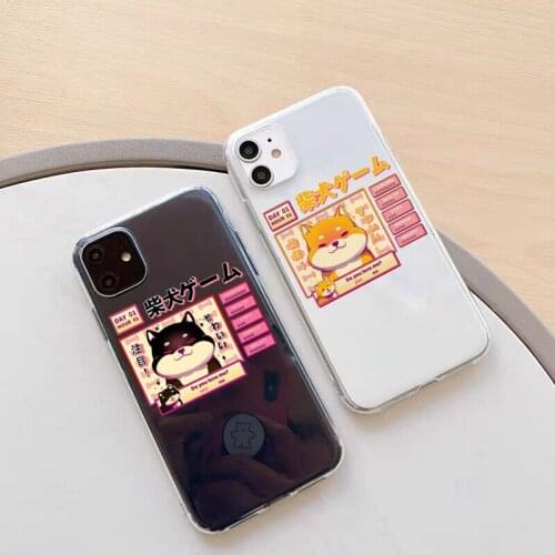 GYKZ Cartoon Shiba Inu Dog Clear Case Cover For iPhone XR XS MAX 11 Pro 7 SE 2020 X 8 6Plus Animal Soft Silicone Phone Coque Bag