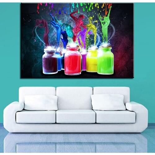 Canvas Printed Pictures Wall Artworks 1 Piece/Pcs Abstract Colorful HD High Resolution Paintings Home Decor Posters Framework