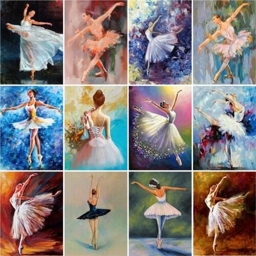 Huacan 5D Diamond Painting Full Square Rhinestones Ballet Girl Diamond Mosaic Embroidery Portrait Needlework