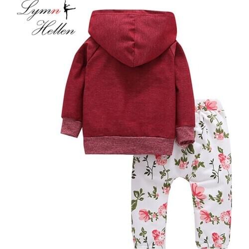 Baby Girls Children Clothes Set Two-piece Pants Hooded Red Long Sleeve Soft Cotton Clothing Spring Autumn 0-3 Years Play Mats