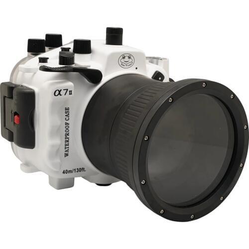 40m/130ft For Sony A7 II NG Series A7R II A7S II underwater camera housing diving box case cover with 90mm lens port White Black