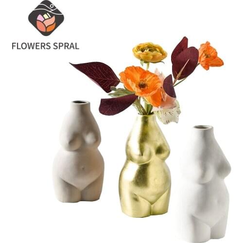 Creative Art Ceramic Vase Modern Home Decoration Female Body Art Vase Decoration Office Tea Room Vase Handicraft Decoration