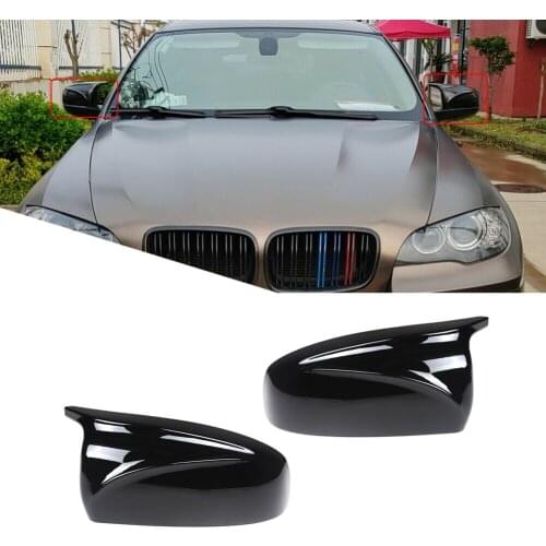 Car 1 Pair M Style Door Wing Side Rearview Mirror Cover Cap Fit for BMW X5 X6 E70 E71 2007 2008 2009 2010 2011 2012 2013