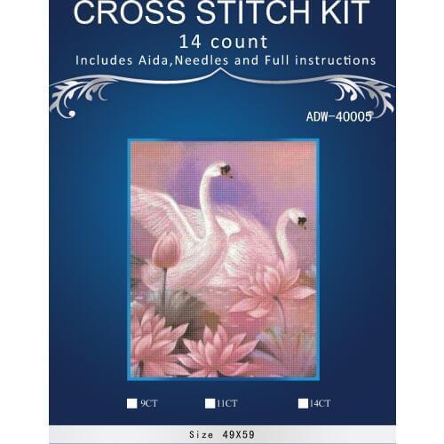 Three swans Patterns Counted Cross Stitch 14CT Cross Stitch Set Chinese Cotton Cross-stitch Kit Embroidery Needlework
