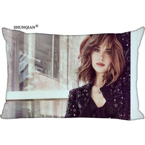 Custom Dakota Johnson Printed Pillowcase Home Living room cushion Rectangular Silk Pillowcase Two Sides More size