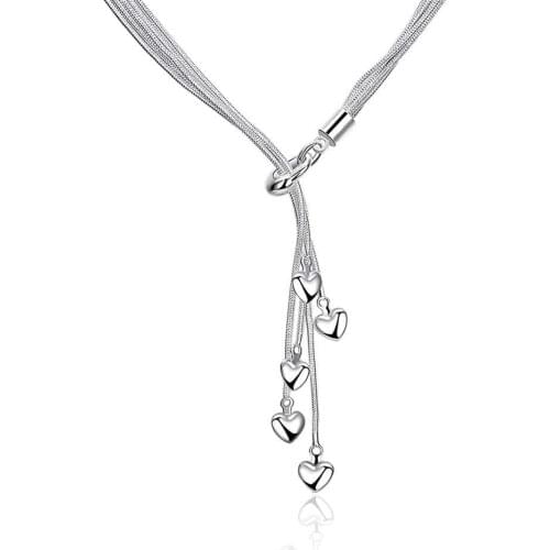 Colar de senhora Silver Plated Necklace For Women Classic jewelry Mme collier Cute Style