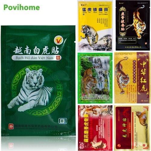 8Pcs/bag of 7 Different Types Tiger Balm Plaster Joint Arthritis Body Pain Relief Patches Natural Herbal Medical Plaster