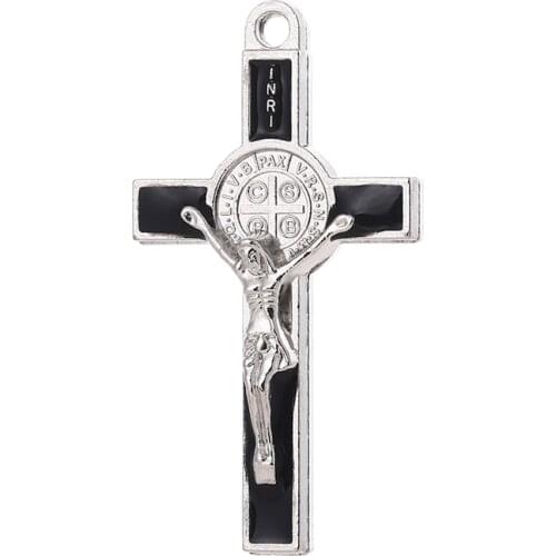 Pendants For Necklaces Zinc Alloy Material Diy Jewelry Making Accessories Jesus Exorcism Cross Wholesale Christian Supplies