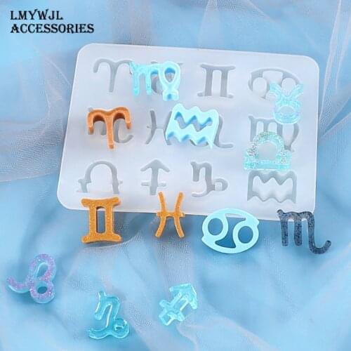 DIY Twelve Constellation Epoxy Crystal Epoxy Molds Creative Making Jewelry Pendant Materials Jewelry Molds for Resin Casting
