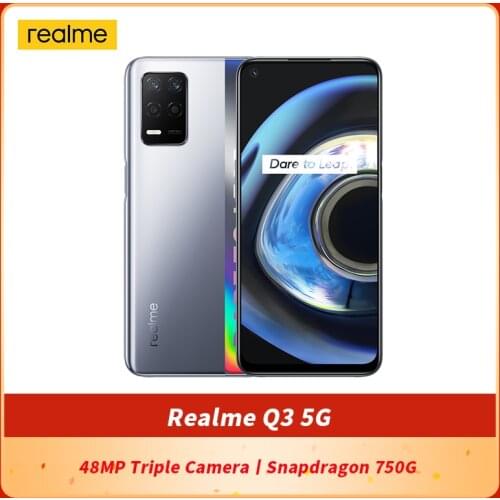 Original Realme Q3 5G SmartPhone 6.5 inch 120Hz Snapdragon 750G Octa Core 6/8GB RAM 128GB ROM 48MP Triple Cameras Side-mounted