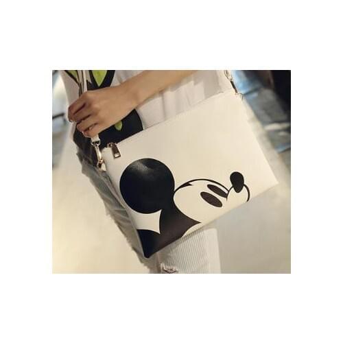 Disney Mickey Diaper Bag Shoulder Bag Minnie Cartoon Messenger Bag PU fashion lady women outdoor travel messenger stitch bag